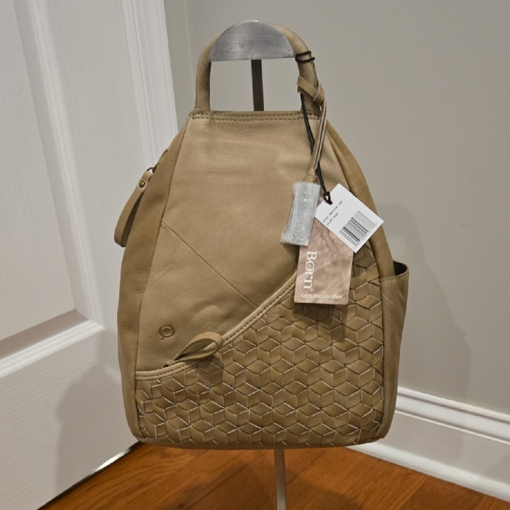 Born Millport Leather Woven Sling Bag